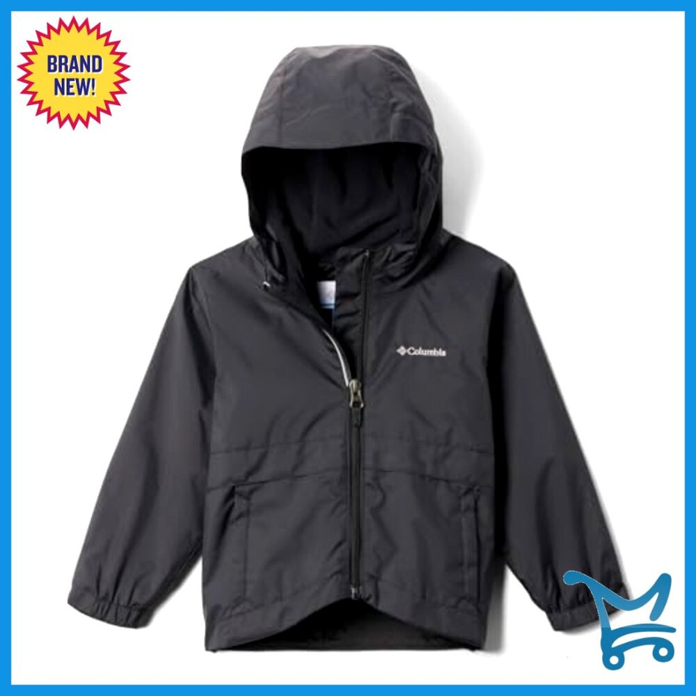 Girls Waterproof Fleece-Lined Rain Jacket with Adjustable Hood - Picture 4 of 6